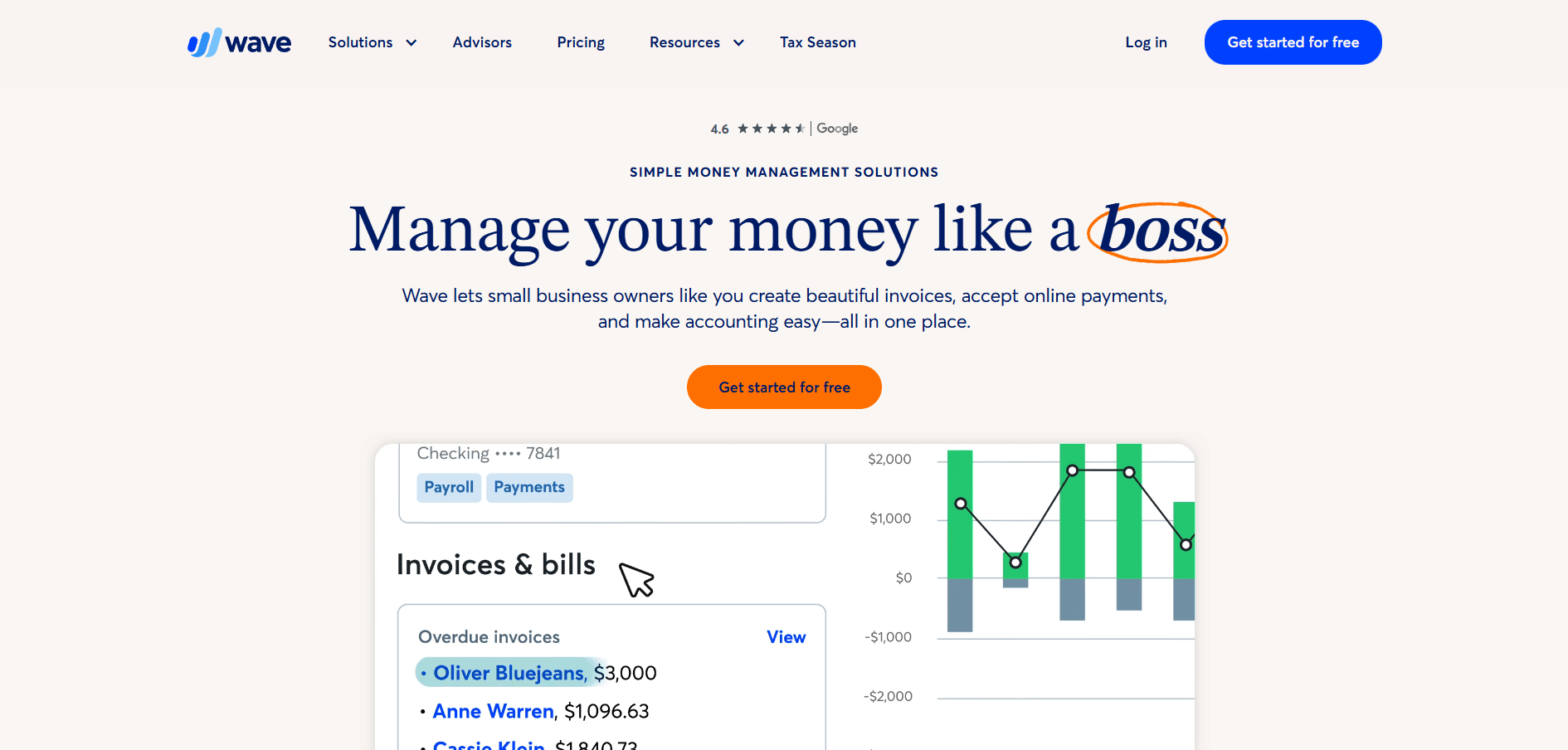 Wave landing page