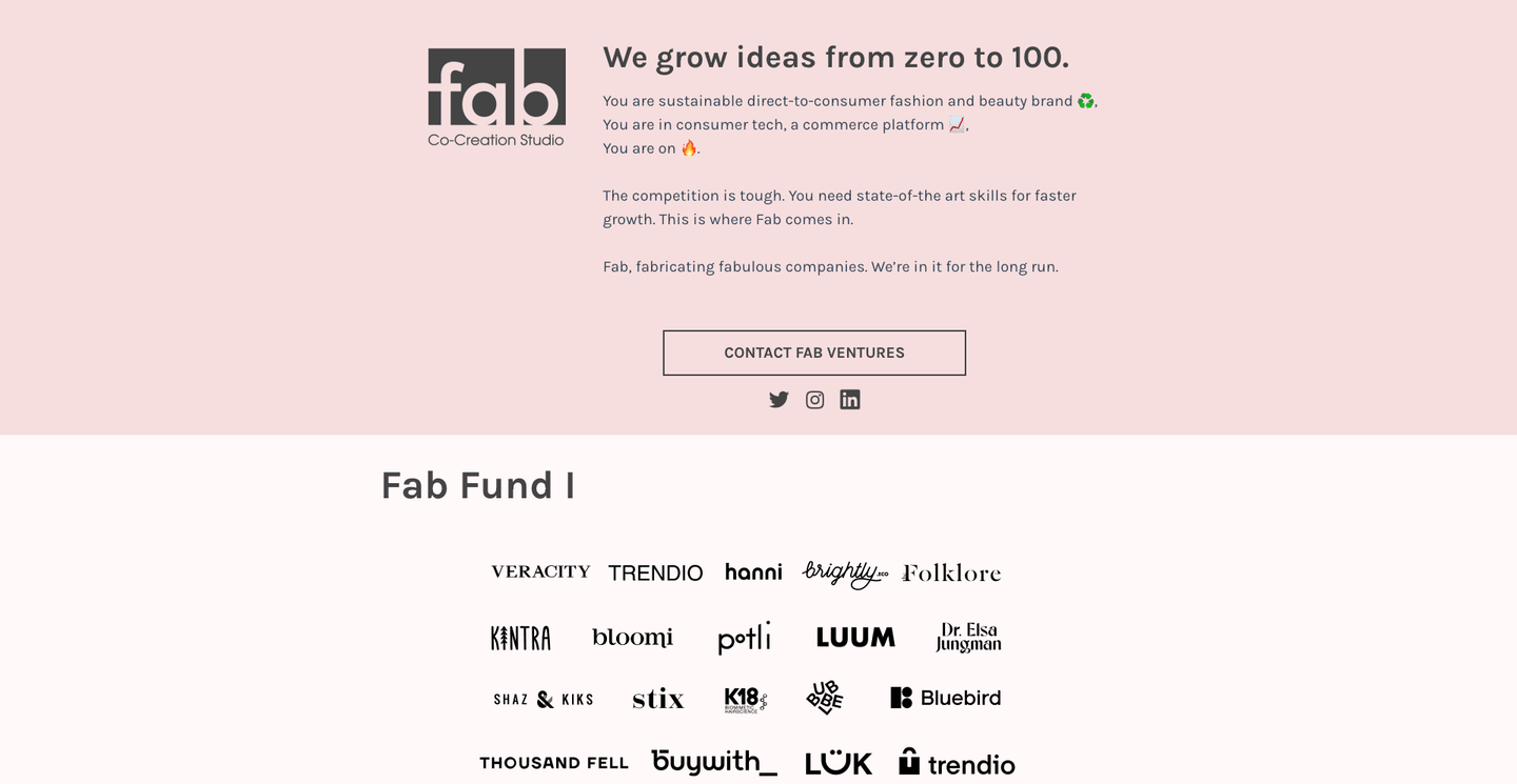 Image of Fab Co-Creation Studio Ventures - Top VCs in E-Commerce Platforms