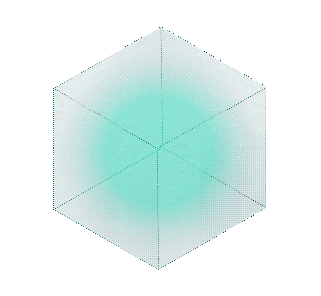 cube splits into multi-cube with glowing orb